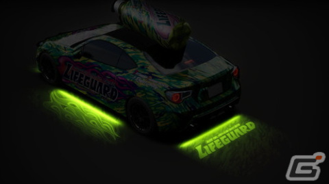 「頭文字D THE ARCADE」で「ライフガード」とのコラボが復刻開催！ライフガードがモチーフのバイナルエアロセットやネオンパーツが登場の画像4