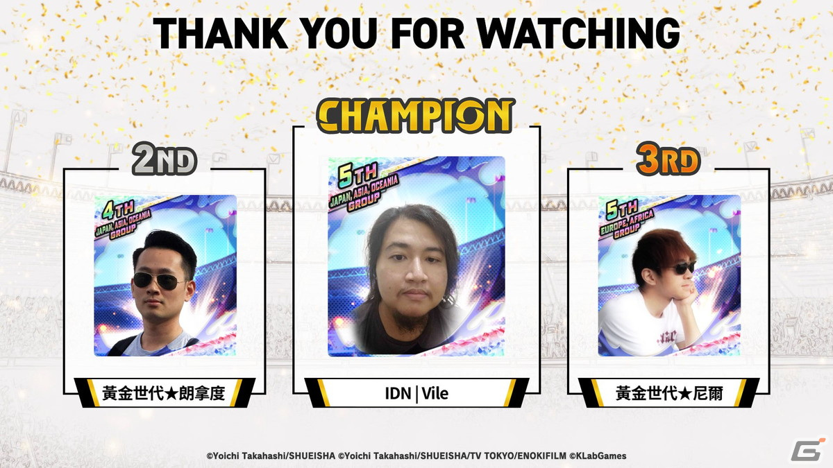 「キャプテン翼 ～たたかえドリームチーム～」DREAM CHAMPIONSHIP 2023決勝トーナメントの結果が公開！優勝はインドネシアのIDN | Vile選手の画像