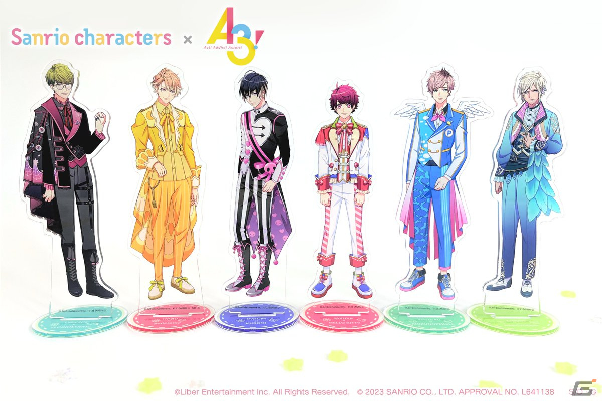 「A3!」とサンリオキャラクターズのグッズがアニメイトで発売!ゲーム内のカードイラストを使った缶バッジやホログラムチケットがラインナップの画像
