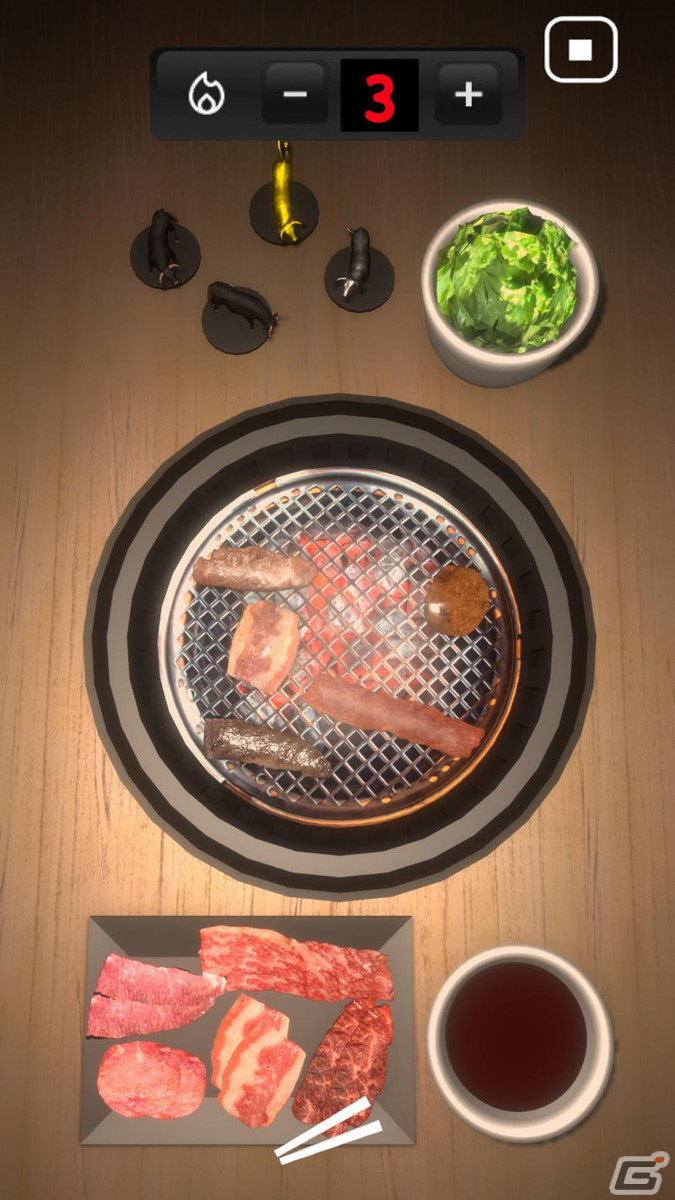 スマホ版「焼肉シミュレーター」が配信開始!片手で焼肉が焼けてSwitch/PC版とのクロスプレイ対戦も可能の画像
