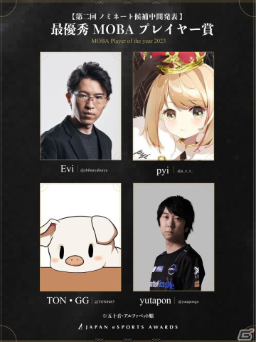 「日本eスポーツアワード」ファン投票の第2回中間結果が発表！最優秀eスポーツクリエイター賞ではえなこさん、けんきさんらが上位にの画像2