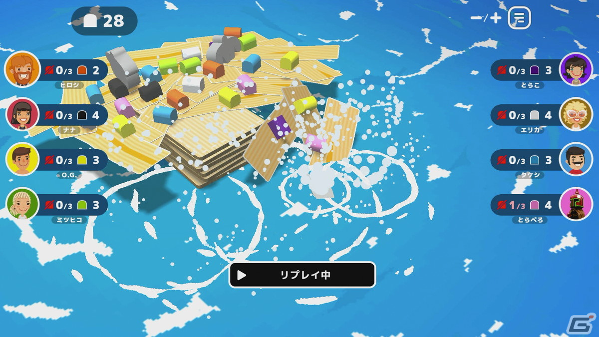 「レッツプレイ！オインクゲームズ」いかだを組み立てるバランスゲーム「いかだの5人」が有料DLCで配信！25％オフになるセールもの画像3