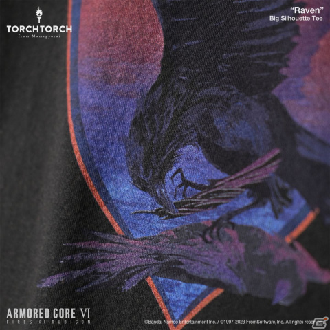 「ARMORED CORE VI FIRES OF RUBICON」作中エンブレムがモチーフとなったTORCH TORCHとのコラボTシャツ2種の受注受付が開始！の画像