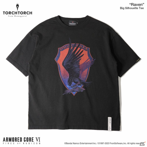 「ARMORED CORE VI FIRES OF RUBICON」作中エンブレムがモチーフとなったTORCH TORCHとのコラボTシャツ2種の受注受付が開始！の画像