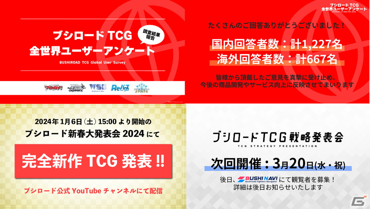 カードゲーム祭2024では「バディファイト」「ラクエンロジック」含む10ブランドの大会を開催！「ブシロードTCG戦略発表会2023 冬」発表内容を紹介の画像