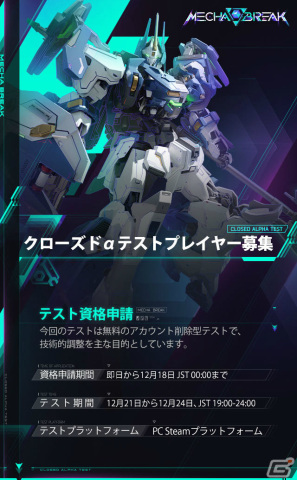「Mecha BREAK」クローズドαテストは12月21日よりSteamで実施！48人のプレイヤーが集まるマシュマークなどゲームモード情報も公開の画像2