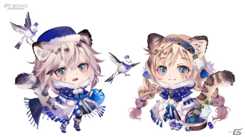 「ポケコロツイン」尾崎ドミノさんの描き下ろしイラストがアイテム化！「spira ft.尾崎ドミノ」にはユキヒョウの兄妹・リクとノノが登場の画像4
