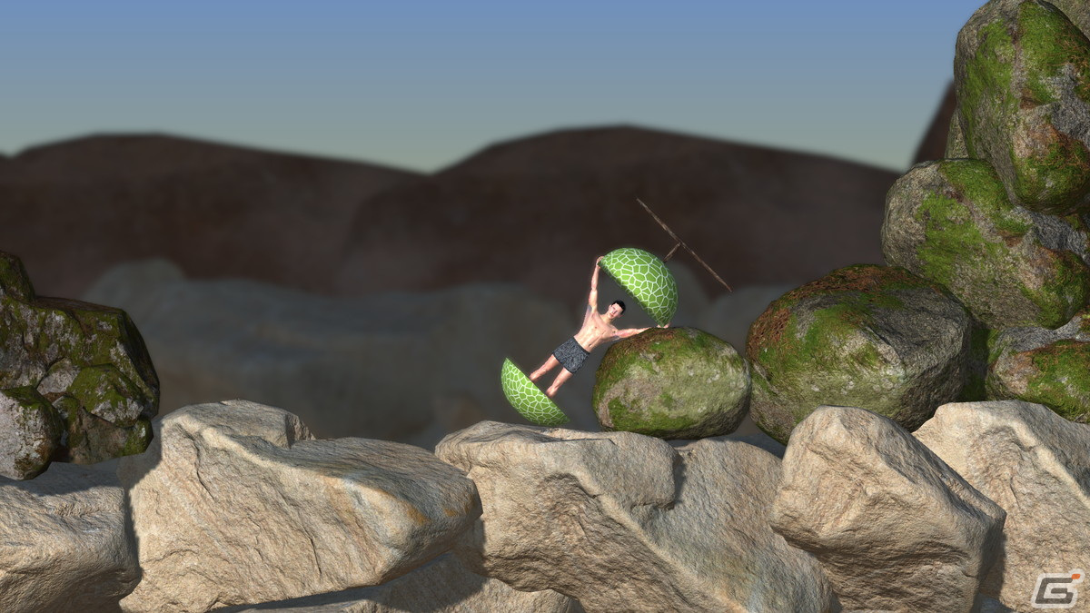 メロンに入った人間を操作し山を登る「Peeking at the peak」がSteamで配信開始―「Getting Over It with Bennett Foddy」に影響を受けて制作された高難度登山ゲームの画像5
