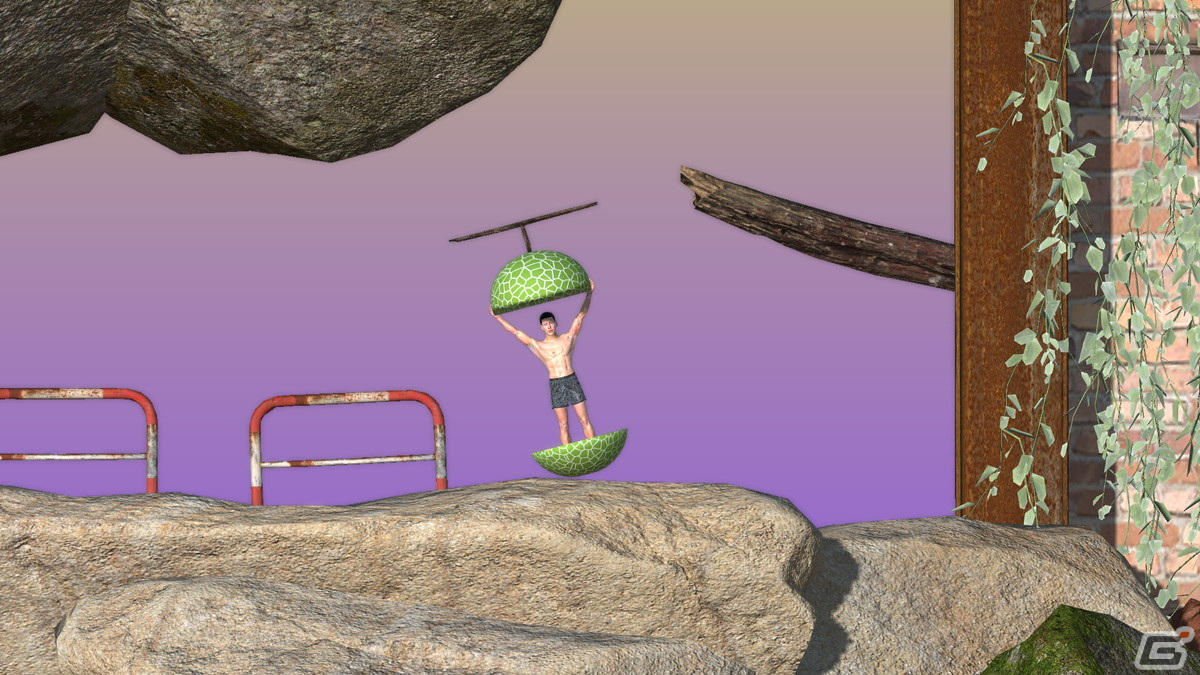 メロンに入った人間を操作し山を登る「Peeking at the peak」がSteamで配信開始―「Getting Over It with Bennett Foddy」に影響を受けて制作された高難度登山ゲームの画像7