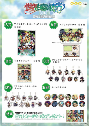 「世界樹の迷宮I・II・III HD REMASTER」のオンラインくじ「eeoくじ」が発売！アートボードに加えミニキャラ＆GraffArtのグッズも登場の画像2