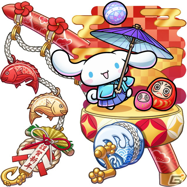 「釣り★スタ」で「サンリオキャラクターズ」とのコラボイベント「謹賀新年！ハローキティとお正月」が開催！の画像