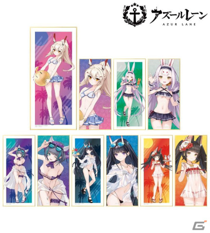 「アズレン」綾波、島風、チェシャー、能代、長門の描き起こし水着ver.イラストによるトレーディングスタンド付き色紙など4アイテムが登場！の画像1