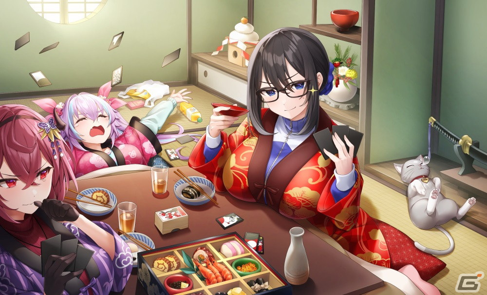 「スイートホームメイド」お正月イベント「ズボラ姫たちの年はじめ」が開催中！yaman**氏描き下ろしによるバニー姿の紬が登場するガチャもの画像