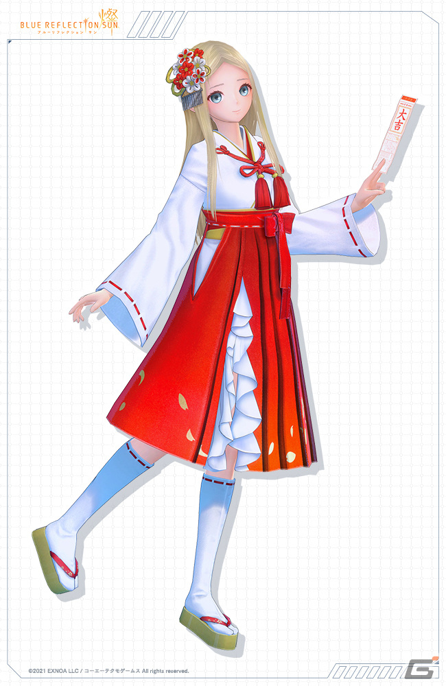 「ブルリフ燦」で正月イベント「新春！みこみこ潜入捜査」が開催！晴れ着姿の日菜子と巫女服のアレシアが登場の画像