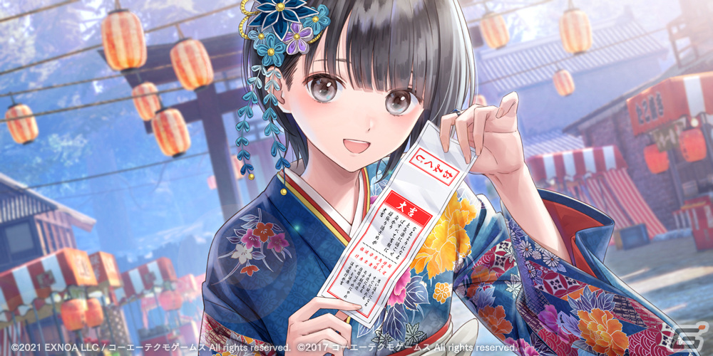 「ブルリフ燦」で正月イベント「新春！みこみこ潜入捜査」が開催！晴れ着姿の日菜子と巫女服のアレシアが登場の画像