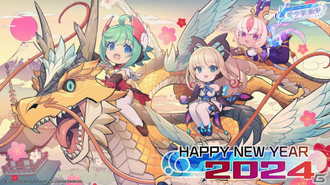「GUNVOLT RECORDS 電子軌録律」モルフォ、RoRo、ルクシアの3人が竜に乗って飛び回る畠山義崇氏による描き下ろし壁紙が公開！の画像1