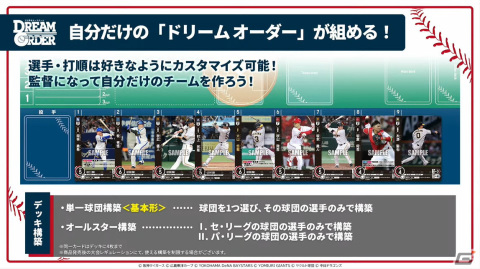 ブシロードが新作TCG「プロ野球カードゲーム DREAM ORDER」を発表！自分だけのドリームオーダーで勝利をつかみ取ろうの画像13