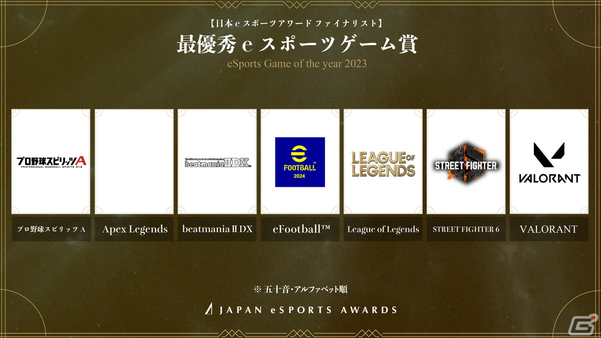 「日本eスポーツアワード」全5,084組のノミネート候補者から選出されたファイナリストが公開!受賞者を決める投票が1月15日まで実施の画像