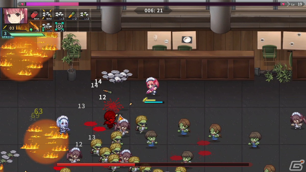qureate最新作「メイド・オブ・ザ・デッド」がSwitch/Steamで配信決定！武装したメイドを操作してゾンビを殲滅する全方位アクションSTGの画像25