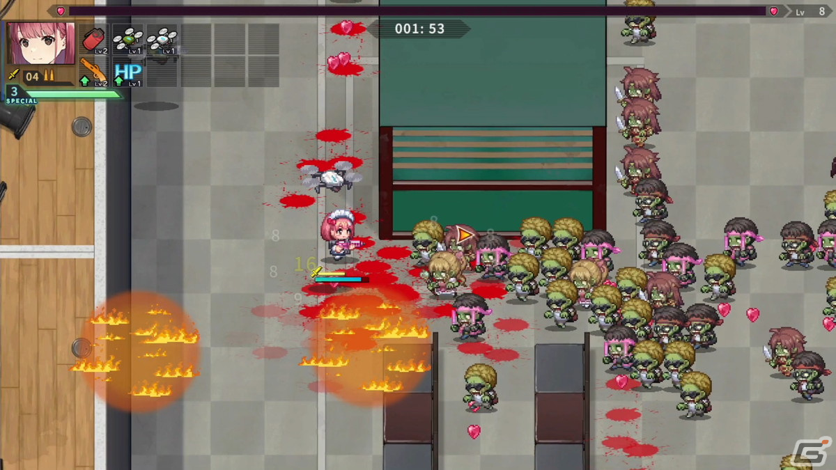 qureate最新作「メイド・オブ・ザ・デッド」がSwitch/Steamで配信決定！武装したメイドを操作してゾンビを殲滅する全方位アクションSTGの画像26