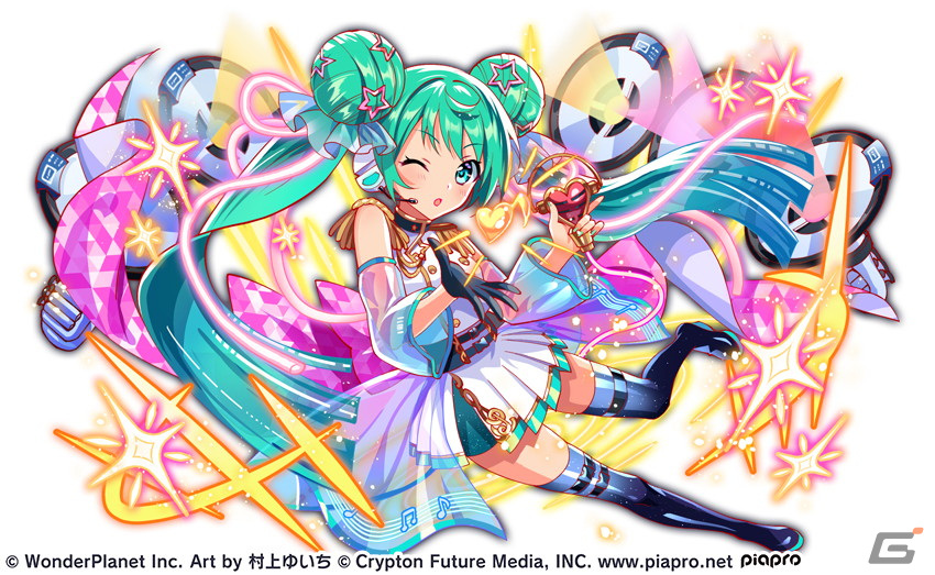 「クラッシュフィーバー」で初音ミクとのコラボが1月26日に開催!オリジナル曲がセットの初音ミクや鏡音リンが登場の画像