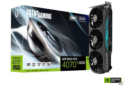 GeForce RTX 4070 Ti SUPER搭載グラボ「ZOTAC GAMING GeForce RTX 4070 Ti SUPER Trinity Black Edition 16GB GDDR6X」が1月24日に発売！の画像1