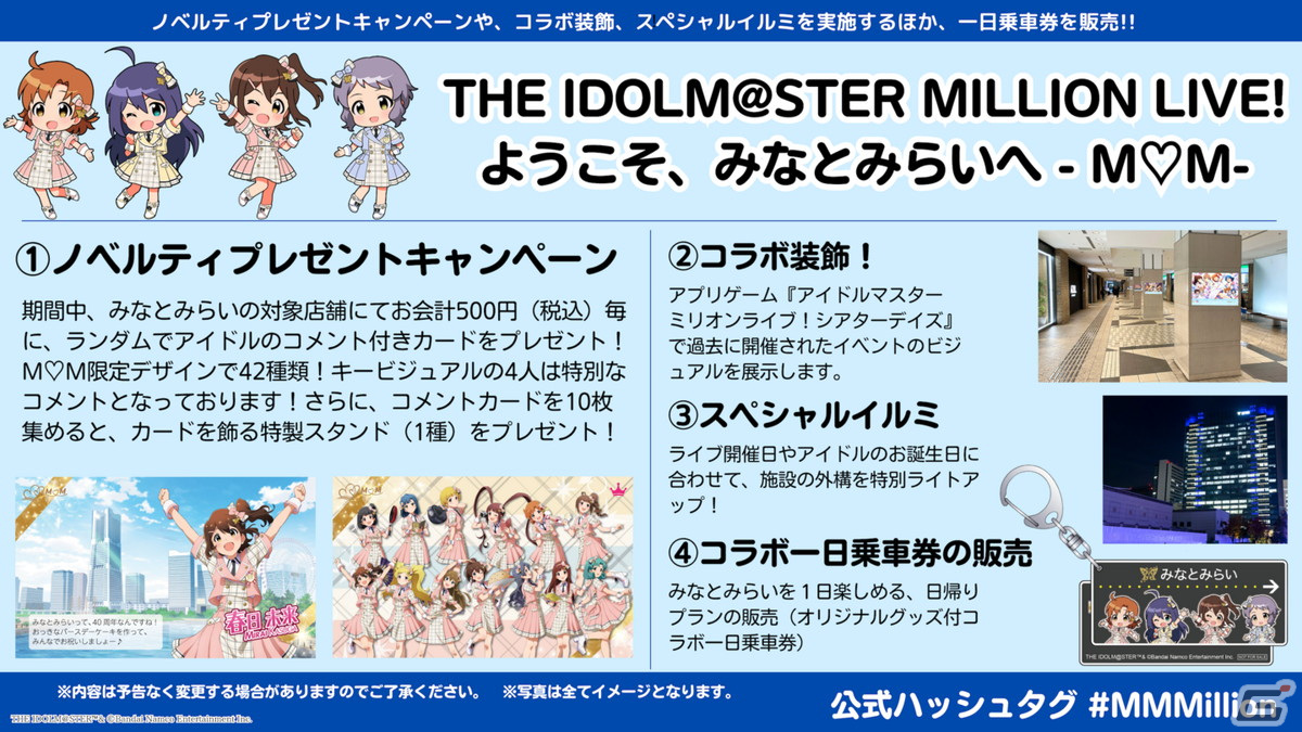 「アイドルマスター ミリオンライブ！」×みなとみらい回遊イベントのノベルティや展示物などの情報が公開！の画像