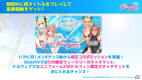 「DEAD OR ALIVE XVV」にて「ドルフィンウェーブ」と真冬の南国コラボが開始！入華と氷織のユニフォームがコラボSSR水着として登場の画像7