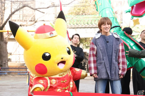 ポケモンスペシャルアニメ「ただいま」公開記念イベントとしてレックウザモチーフの「龍舞」お披露目式が実施!の画像