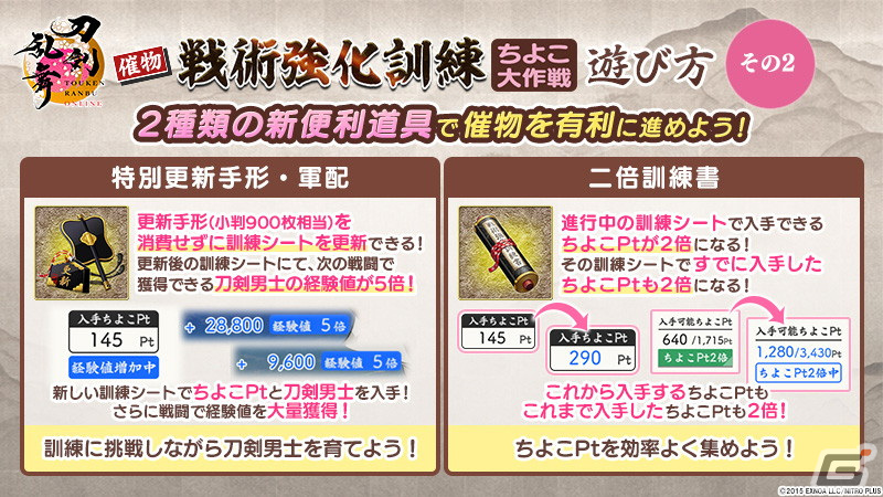 「刀剣乱舞ONLINE」でイベント「戦術強化訓練~ちよこ大作戦~」が開催!引換シールで任意の刀剣男士が手に入る引換所も登場の画像