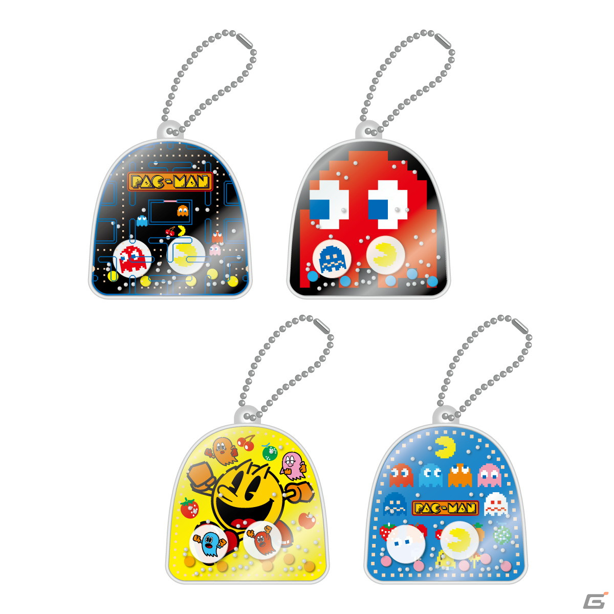 パックマン」ゆらゆらアクリルキーホルダーやぬいぐるみなどのプライズ