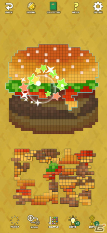 かわいいドット絵を組み立てるパズルアプリ「ドットピースパズル」のiOS版が配信!の画像