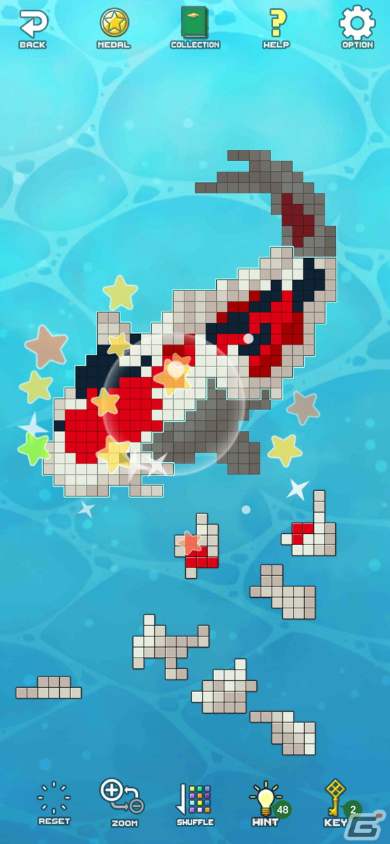 かわいいドット絵を組み立てるパズルアプリ「ドットピースパズル」のiOS版が配信！の画像9