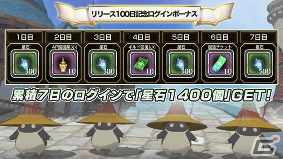 「星彩のメトリア」経験値やドロップ率が大幅向上のリリース100日記念キャンペーンが開催！星石が最大1,400個手に入る記念ログインボーナスもの画像