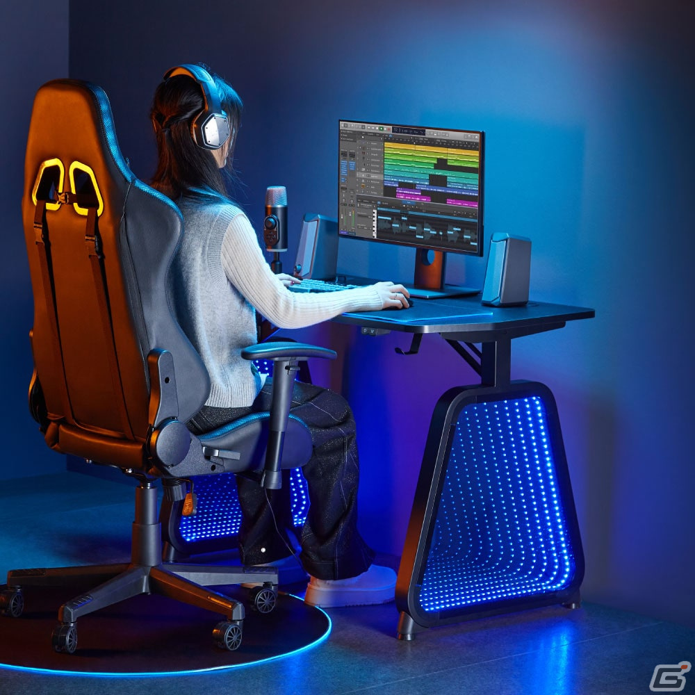 “3D発光”ゲーミングデスク「RGBミラーゲーミングデスク」が発売！合わせ鏡を使った不思議なライティングでオリジナル空間を演出の画像4