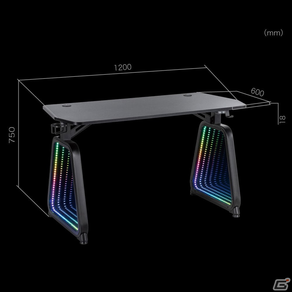 “3D発光”ゲーミングデスク「RGBミラーゲーミングデスク」が発売!合わせ鏡を使った不思議なライティングでオリジナル空間を演出の画像