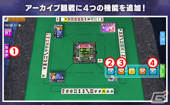 「セガNET麻雀 MJ」役姫に役満12体が登場！アーカイブ観戦では1局選択ボタンなど4種の機能が追加の画像