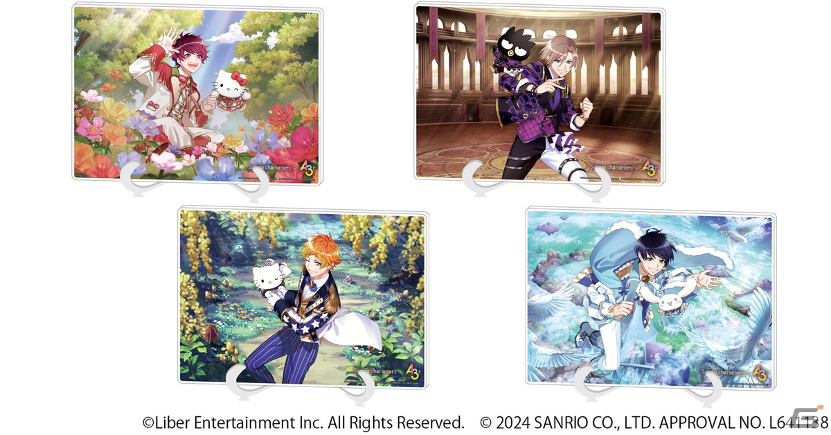 「A3!×Sanrio characters」よりオリジナルデザイングッズの予約受付がスタート!公式イラストを使用したアクスタなどがラインナップの画像