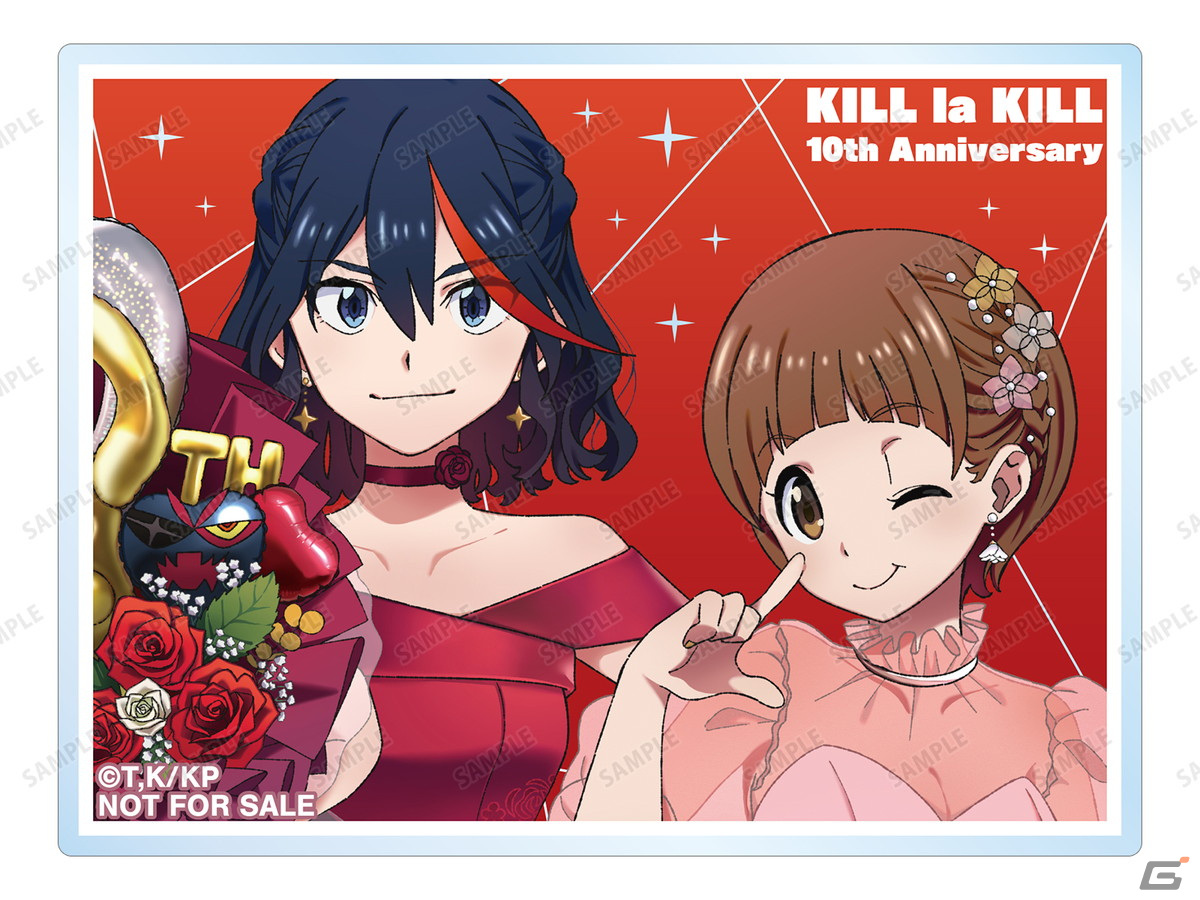 「キルラキル」10周年記念ポップアップショップがタワレコ3店舗にて3月15日より開催！ドレスアップした流子らの描き下ろしイラストグッズもの画像