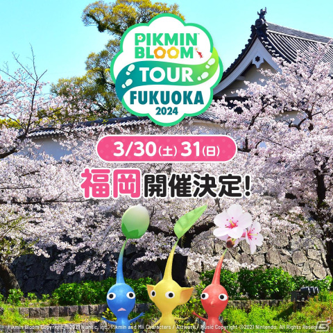 ピクミンと一緒に街のおすすめスポットを巡るリアルイベント「Pikmin Bloom Tour 2024：福岡」が3月30日、31日に開催！の画像1