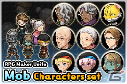「RPG MAKER UNITE」Epic Games Store版が配信！早期購入特典で素材集「モブキャラクターセット」「MZ Character Pack Vol.1」が付属の画像