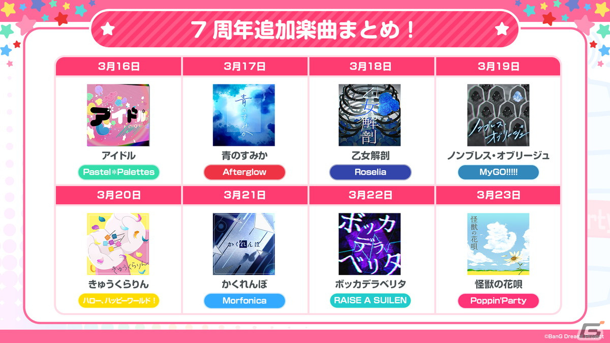 「ガルパ」7周年を記念した新キービジュアルが公開!キャンペーンや新規ライブの情報もの画像
