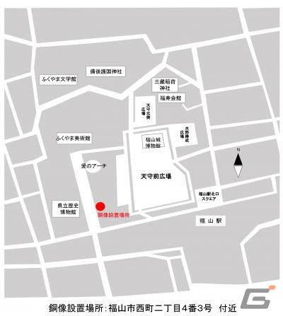 「刀剣乱舞ONLINE」江雪左文字の銅像が広島県福山市にある福山城公園プロムナードに設置！3月2日には除幕式を実施の画像2