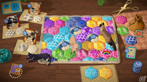 「キャリコ～陽だまりネコとパッチワーク～」がSteamで配信！キルトを作って、そこに愛らしいネコたちを集めていくパズルゲームの画像