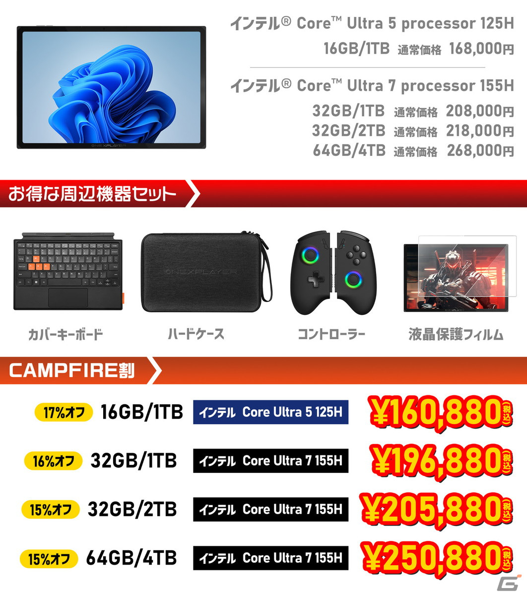 ゲームも仕事もこなせるオールインワンデバイス「ONEXPLAYER X1 国内正規版」のクラウドファンディングが開始の画像