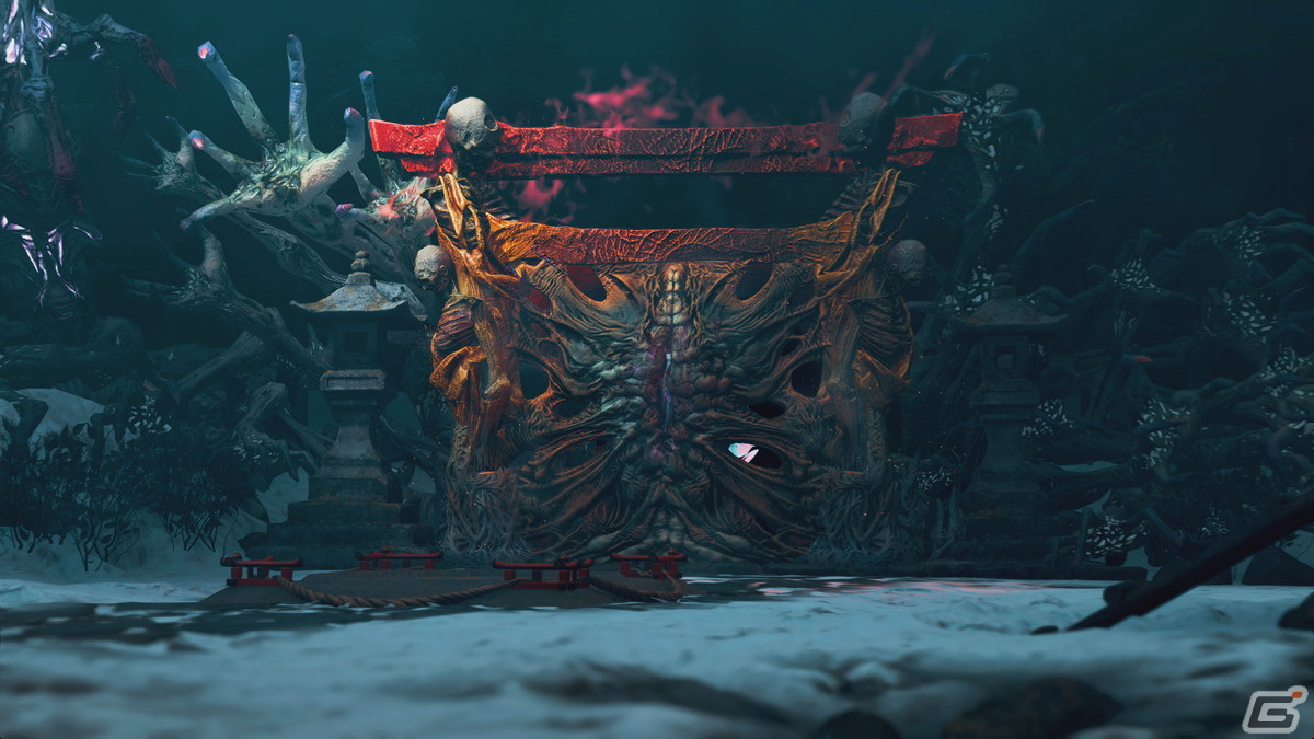 穢れてしまった鳥居。夜には異界への門と化す