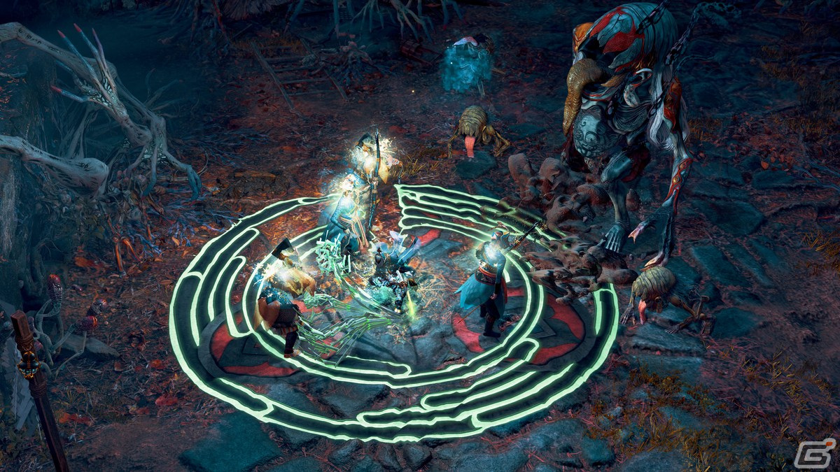 鍔「六合」の奥義。村人の攻撃力や行動速度を上昇させる結界を張る