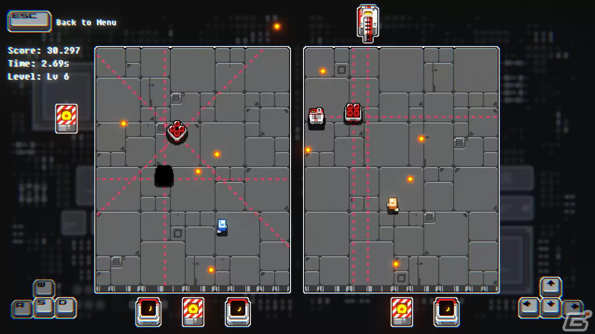 2体のロボを同時に操り13秒を生き残る弾幕回避ローグライクゲーム「13 Seconds」がSteamにて配信！の画像9