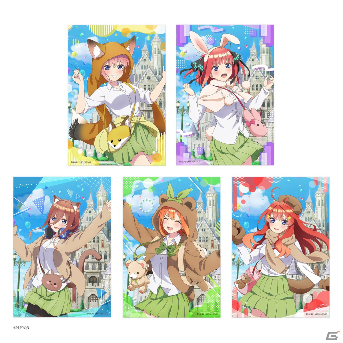 「五等分の花嫁∽」のオンラインポップアップイベントが開催!テーマパーク×制服がテーマの描き下ろしイラストグッズが登場の画像