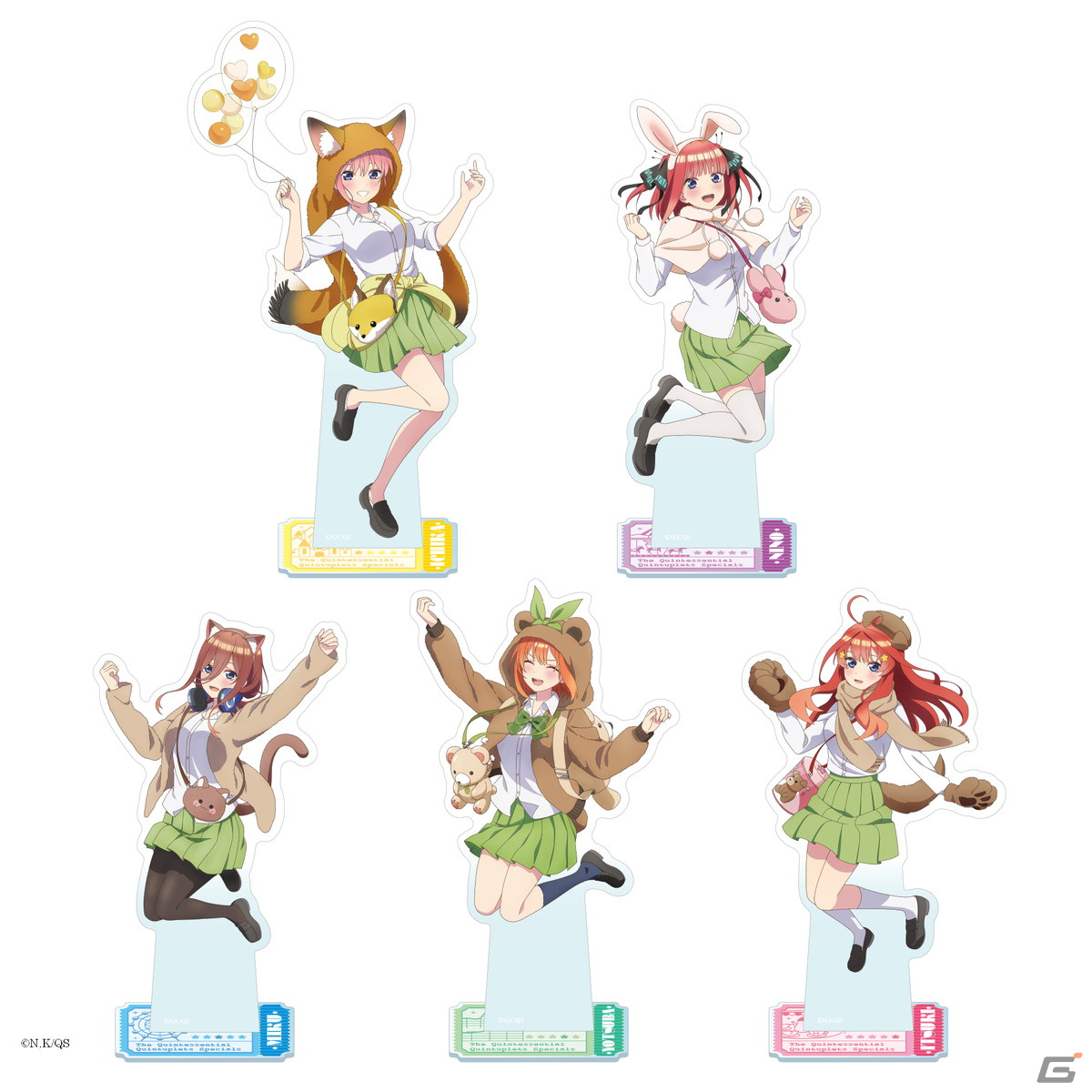 「五等分の花嫁∽」のオンラインポップアップイベントが開催!テーマパーク×制服がテーマの描き下ろしイラストグッズが登場の画像